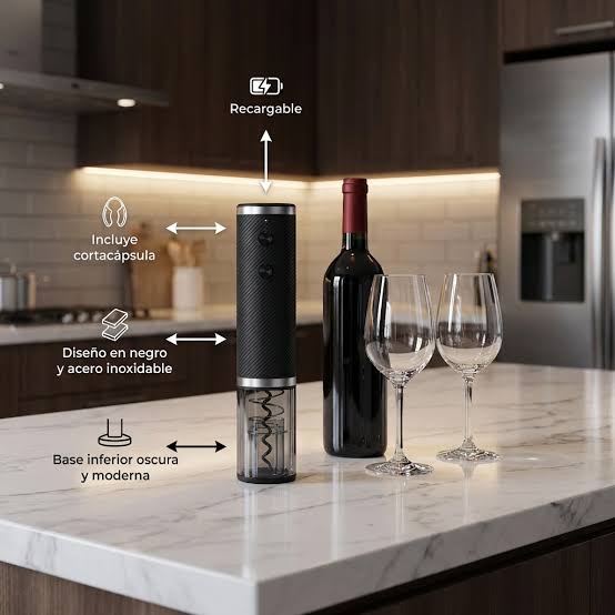 DESTAPADOR DE VINO ELECTRICO (RECARGABLE)