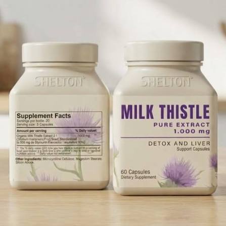 MILK THISTLE 1000mg x 60 Cápsulas, (Desintoxicante Hepático)